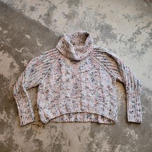 Moon & Madison Chunky Sweater Medium Pullover Turtleneck Colorful
